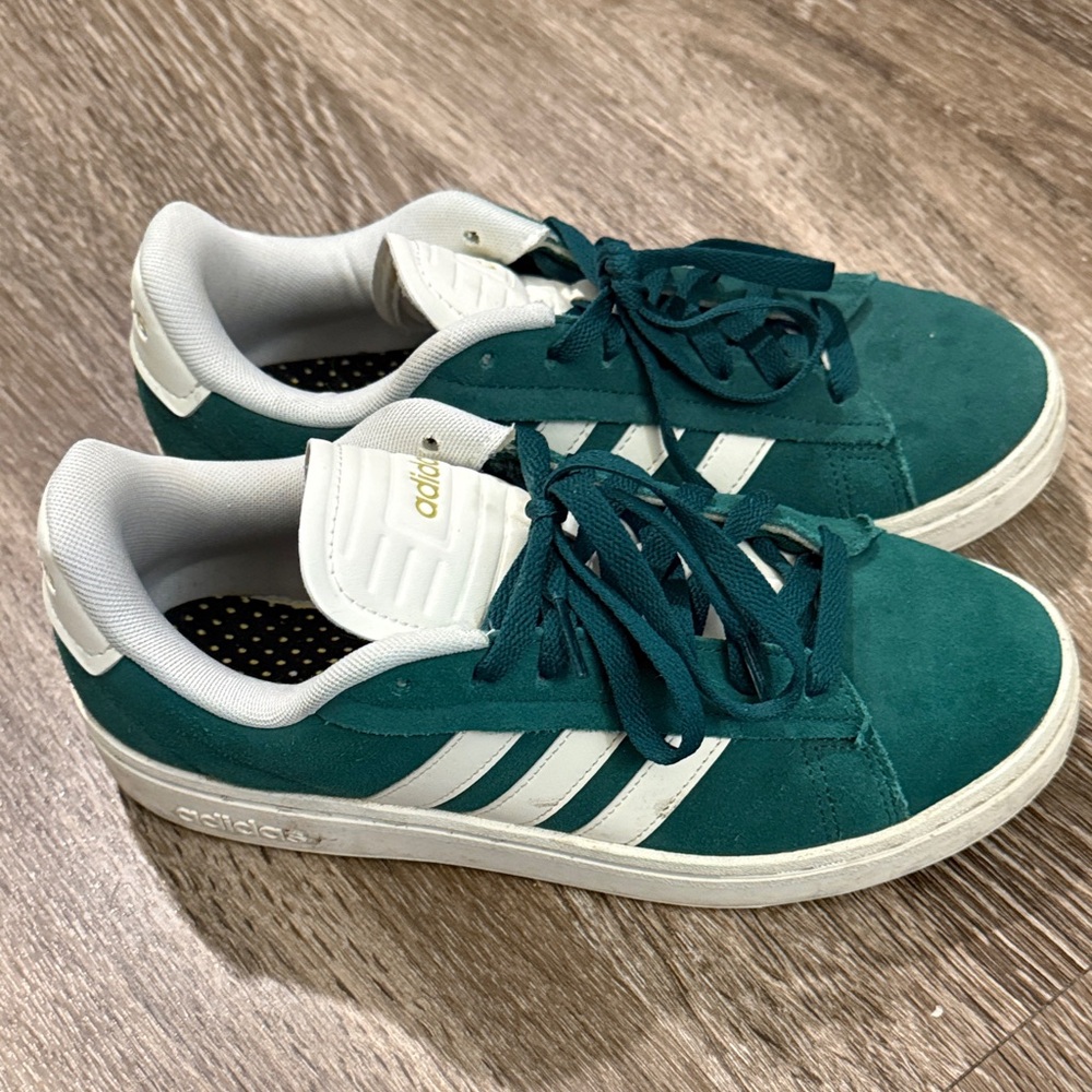 Adidas Teal and White Classic Sneakers
